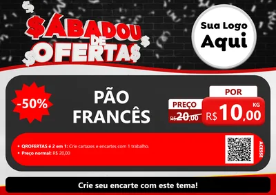 Modelo de Cartaz para Cartaz A4 Horizontal com o tema Sabadou de Ofertas para Padaria