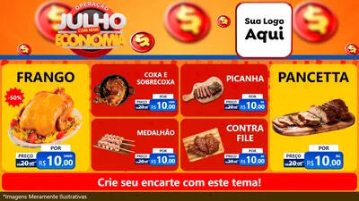Modelo de TV para TV Horizontal com o tema Operação Julho Com Mais Economia para Assados