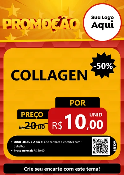 Modelo de Cartaz para Cartaz A4 Vertical com o tema Promoção para Suplementos alimentares