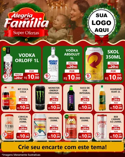 Modelo de Rede Social para Feed Instagram com o tema Alegria Em Família - Super Ofertas para Distribuidora de bebidas