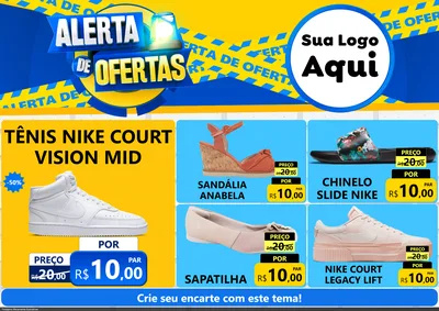Modelo de Encarte para Encarte A4 Horizontal com o tema Alerta de Ofertas para Calçados