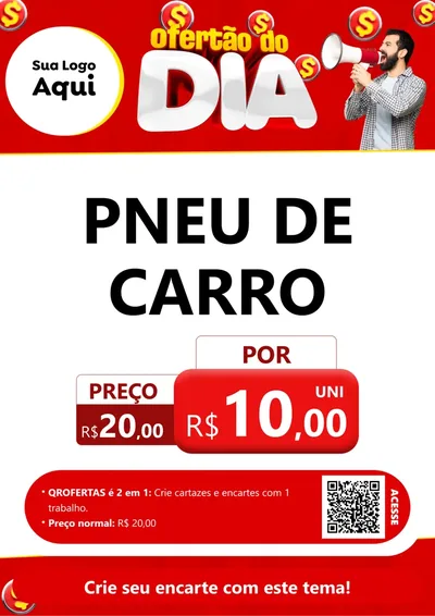 Modelo de Cartaz para Cartaz A4 Vertical com o tema Ofertão do dia para Auto peças