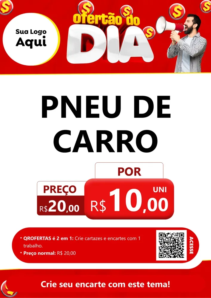 Modelo de Cartaz para Cartaz A4 Vertical com o tema Ofertão do dia para Auto peças