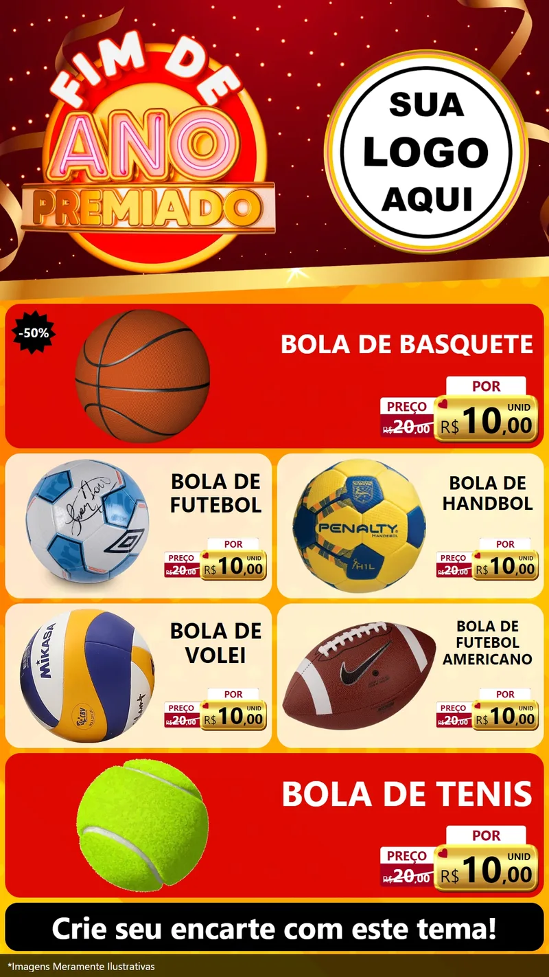 Modelo de TV para TV Vertical com o tema Fim de Ano Premiado para Artigos Esportivos
