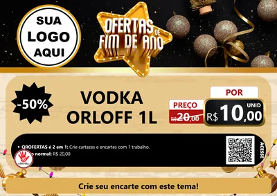 Modelo de Cartaz para Cartaz A4 Horizontal com o tema Ofertas de Fim de Ano para Distribuidora de bebidas