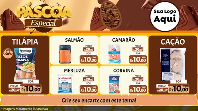 Modelo de TV para TV Horizontal com o tema Páscoa Especial para Peixaria