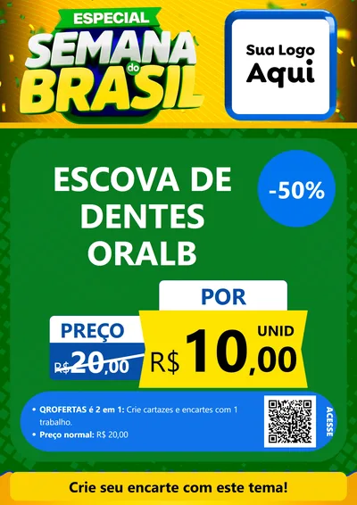 Modelo de Cartaz para Cartaz A4 Vertical com o tema Especial Semana do Brasil para Higiene Pessoal