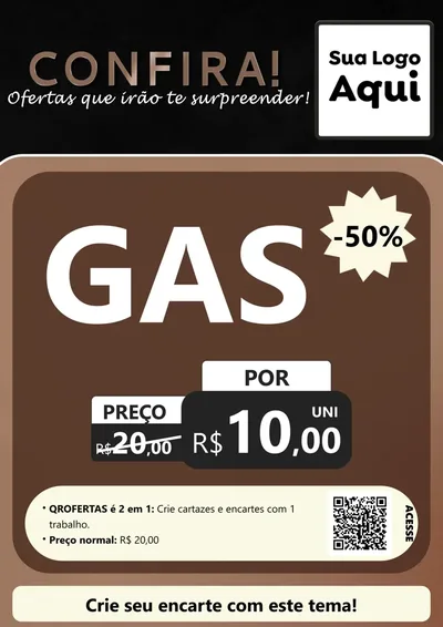 Modelo de Cartaz para Cartaz A4 Vertical com o tema Confira! Ofertas que irão te surpreender! para Água e gás