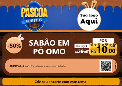 Modelo de Cartaz para Cartaz A4 Horizontal com o tema Páscoa de Ofertas para Produtos de Limpeza