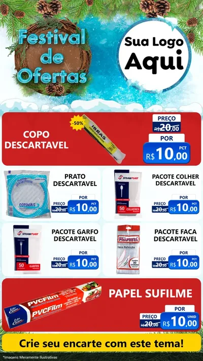 Modelo de TV para TV Vertical com o tema Festival de Ofertas - Inverno para Embalagens
