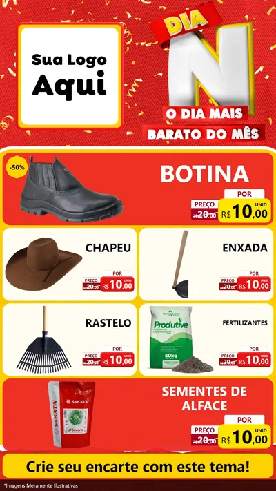 Modelo de TV para TV Vertical com o tema Dia N o Dia Mais Barato do Mês para Agropecuária