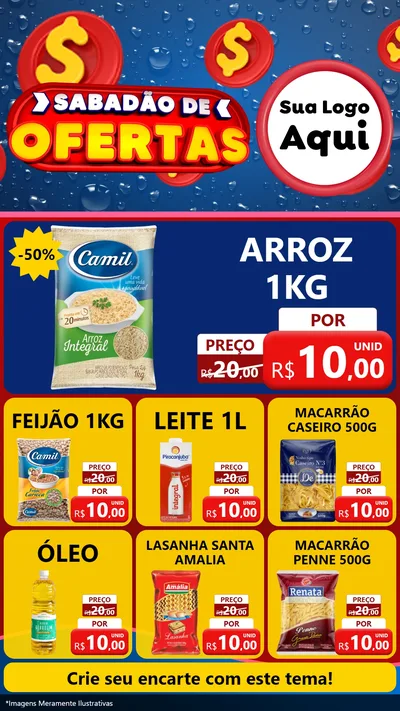 Modelo de Rede Social para Stories com o tema Sabadão de Ofertas para Supermercado