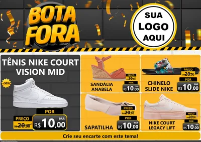 Modelo de Encarte para Encarte A4 Horizontal com o tema Bota Fora para Calçados