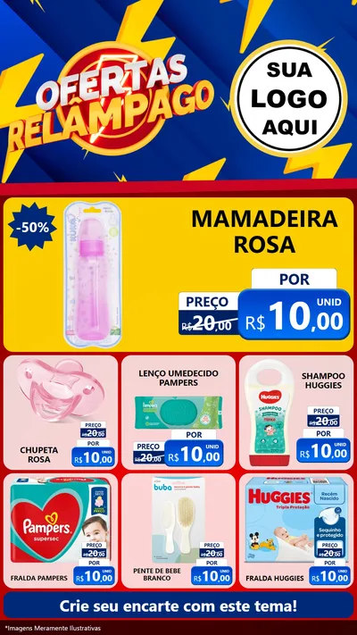 Modelo de Rede Social para Stories com o tema Ofertas Relâmpago para Bebês