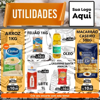 Modelo de Rede Social para Feed Facebook com o tema Utilidades para Supermercado