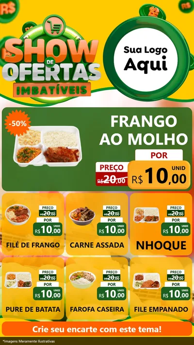 Modelo de Rede Social para Stories com o tema Show de Ofertas Imbatíveis para Restaurante