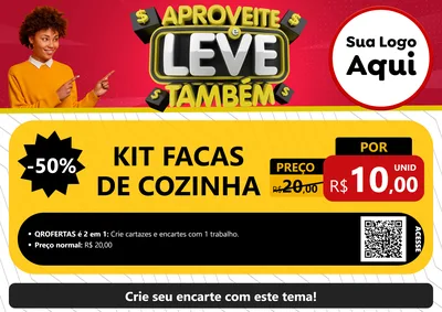 Modelo de Cartaz para Cartaz A4 Horizontal com o tema Aproveite e Leve Também para Utilidades Domésticas