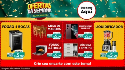 Modelo de TV para TV Horizontal com o tema Ofertas da Semana Farroupilha para Móveis e Eletro