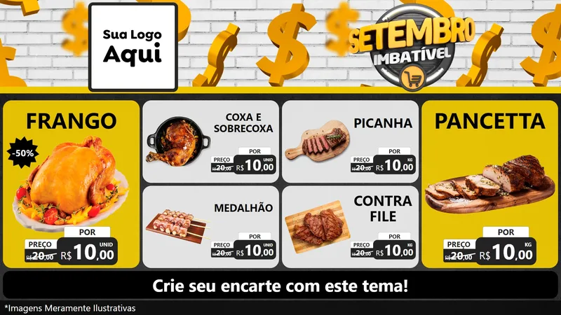 Modelo de TV para TV Horizontal com o tema Setembro Imbatível para Assados