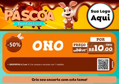 Modelo de Cartaz para Cartaz A4 Horizontal com o tema Páscoa Fantástica para Óticas