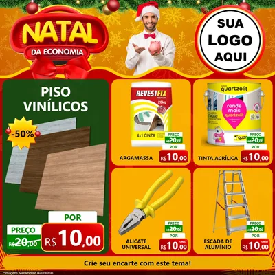 Modelo de Rede Social para Feed Facebook com o tema Natal da Economia para Material para Construção