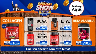 Modelo de TV para TV Horizontal com o tema Ofertas Show No Fim De Semana para Suplementos alimentares