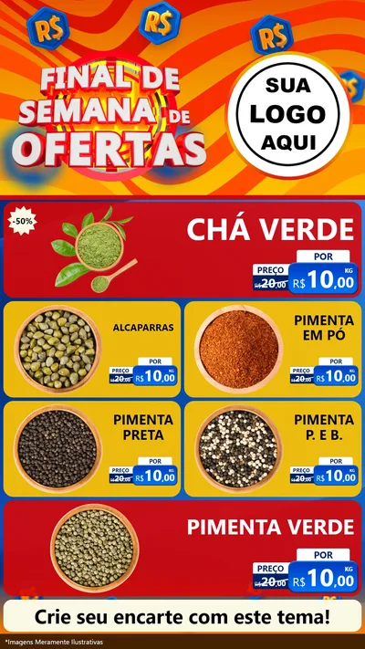 Modelo de TV para TV Vertical com o tema Final de Semana de Ofertas para Produtos Naturais