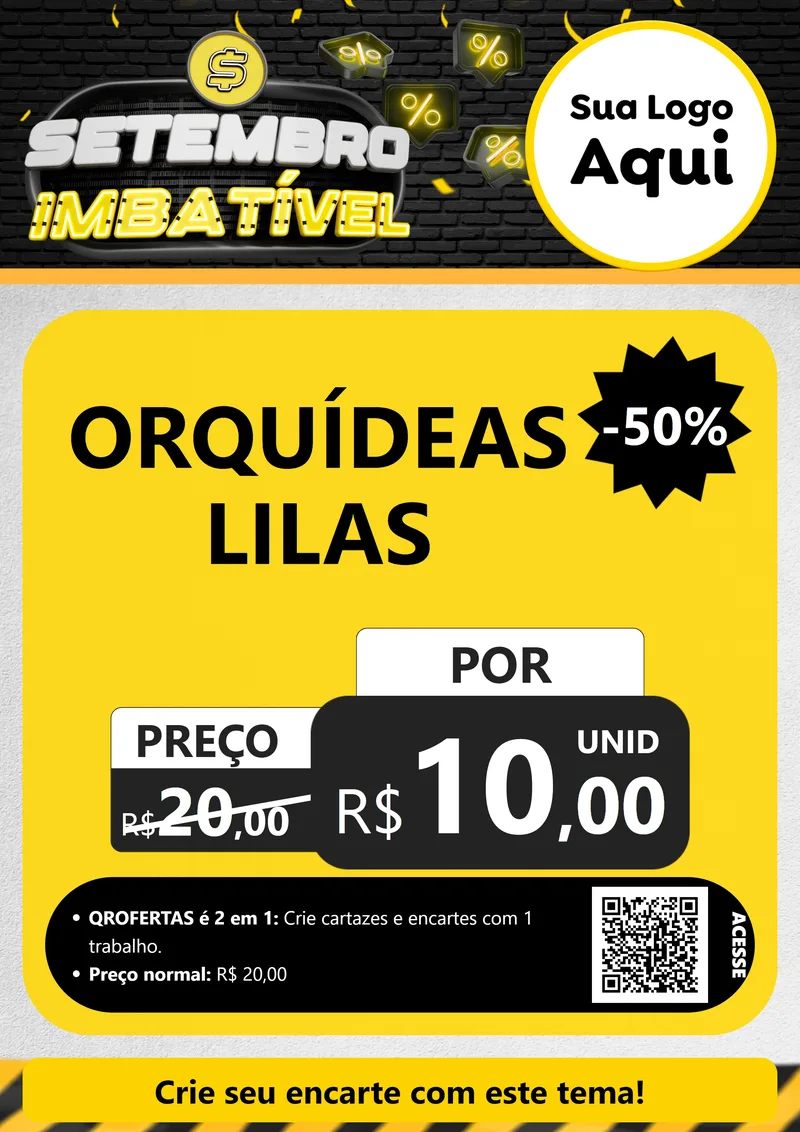 Modelo de Cartaz para Cartaz A4 Vertical com o tema Setembro Imbatível para Floricultura e jardim