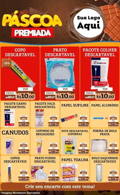 Modelo de Encarte para Encarte Grande com o tema Páscoa Premiada para Embalagens