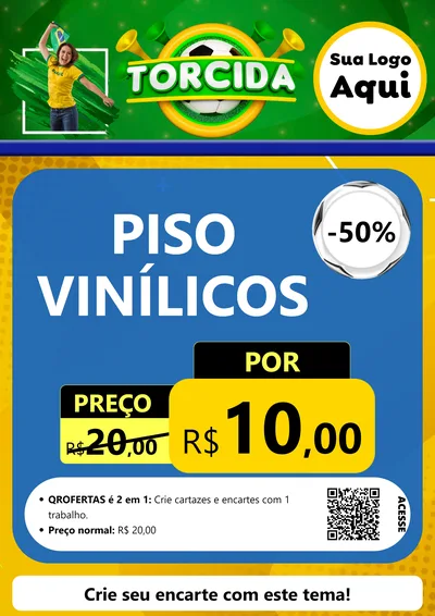 Modelo de Cartaz para Cartaz A4 Vertical com o tema Torcida para Material para Construção