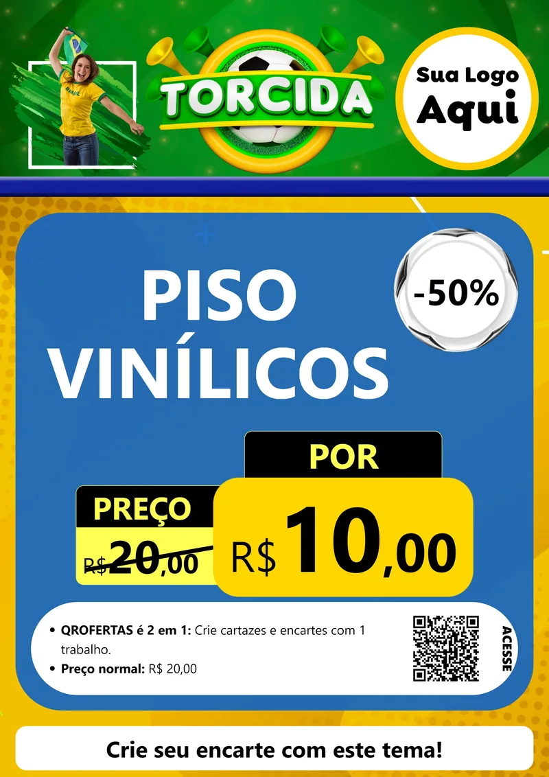 Modelo de Cartaz para Cartaz A4 Vertical com o tema Torcida para Material para Construção