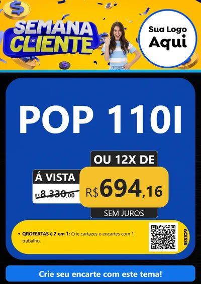 Modelo de Cartaz para Cartaz A4 Vertical com o tema Semana do Cliente para Concessionaria de Motos