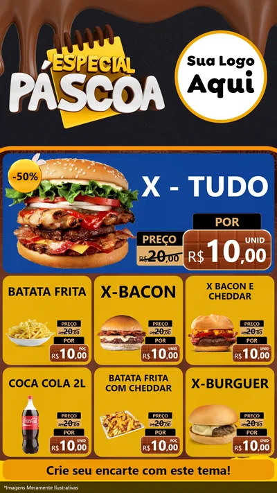 Modelo de Rede Social para Stories com o tema Especial Páscoa para Hamburgueria