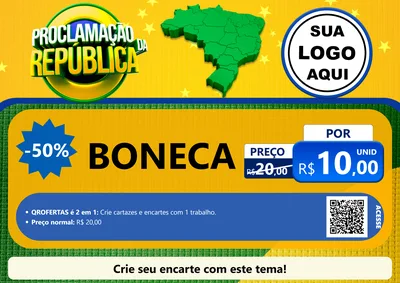 Modelo de Cartaz para Cartaz A4 Horizontal com o tema Proclamação da República para Brinquedos