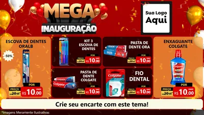 Modelo de TV para TV Horizontal com o tema Mega Inauguração para Higiene Pessoal