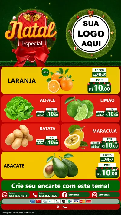 Modelo de TV para TV Vertical com o tema Natal Especial para Hortifrúti