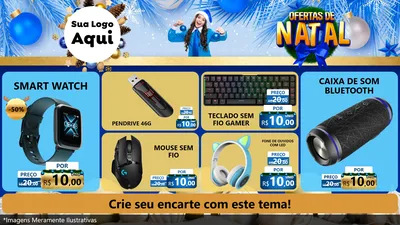 Modelo de TV para TV Horizontal com o tema Ofertas de Natal para Informática
