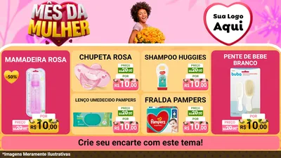 Modelo de TV para TV Horizontal com o tema Mês da Mulher para Bebês