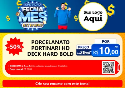 Modelo de Cartaz para Cartaz A4 Horizontal com o tema Operação Fecha Mês Setembro para Pisos e revestimentos