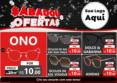 Modelo de Encarte para Encarte A4 Horizontal com o tema Sabadou de Ofertas para Óticas