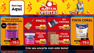 Modelo de TV para TV Horizontal com o tema Alerta de Ofertas para Tintas e Ferramentas