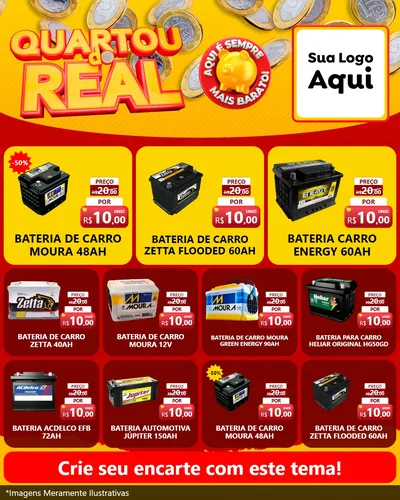 Modelo de Rede Social para Feed Instagram com o tema Quartou do Real para Baterias Elétricas