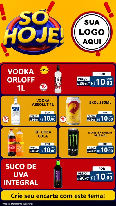 Modelo de TV para TV Vertical com o tema Só Hoje! para Distribuidora de bebidas