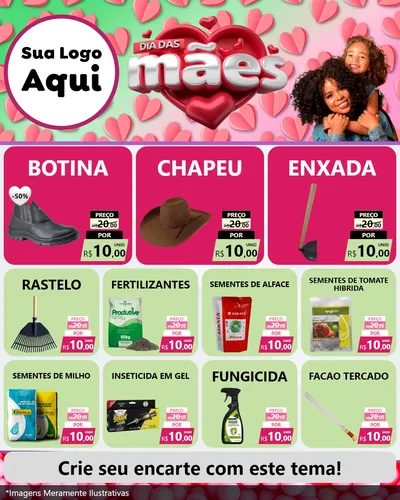 Modelo de Rede Social para Feed Instagram com o tema Dia das Mães para Agropecuária