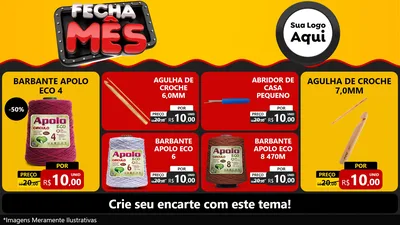 Modelo de TV para TV Horizontal com o tema Fecha Mês para Armarinho e Aviamentos