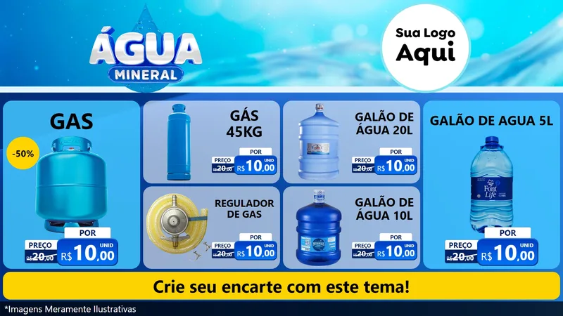 Modelo de TV para TV Horizontal com o tema Água Mineral para Água e gás