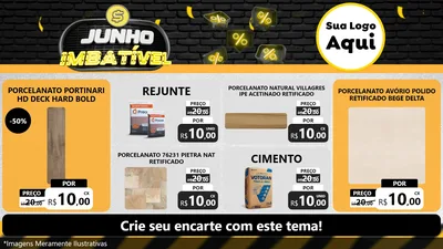 Modelo de TV para TV Horizontal com o tema Junho Imbatível para Pisos e revestimentos