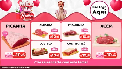 Modelo de TV para TV Horizontal com o tema Mês da Mulher para Açougue