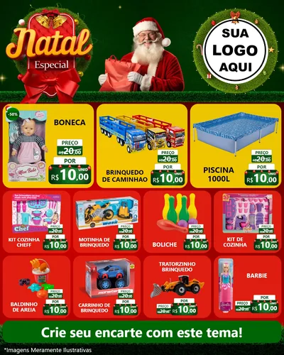 Modelo de Rede Social para Feed Instagram com o tema Natal Especial para Brinquedos