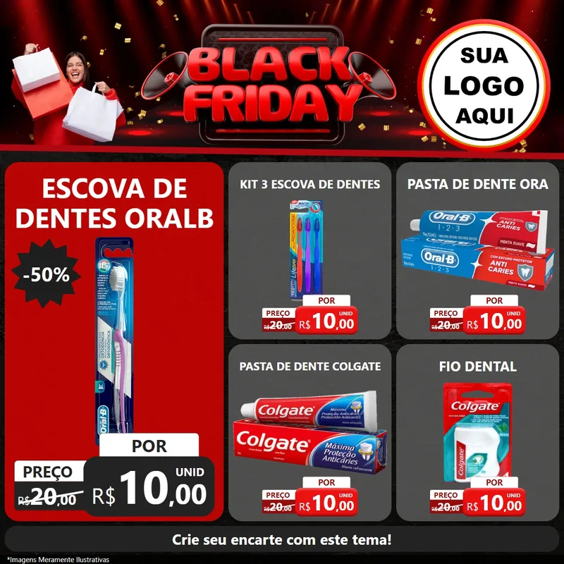 Modelo de Rede Social para Feed Facebook com o tema Black Friday para Higiene Pessoal